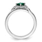Sterling Silver Stackable Expressions Polished Cr. Emerald & Dia Ring