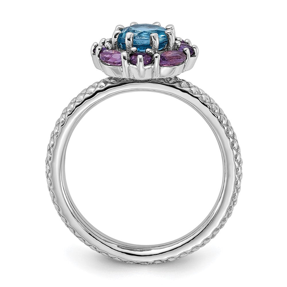 Sterling Silver Stackable Expressions Amethyst And Blue Topaz Ring Sterling Silver Stackable Expressions Amethyst And Blue Topaz Ring