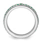 Sterling Silver Stackable Expressions Polished Cr. Emerald Eternity Ring