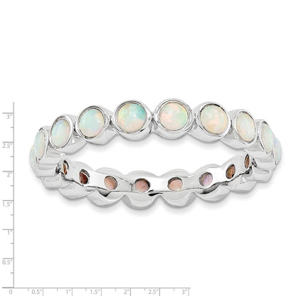 Sterling Silver Stackable Expressions Created Opal Ring