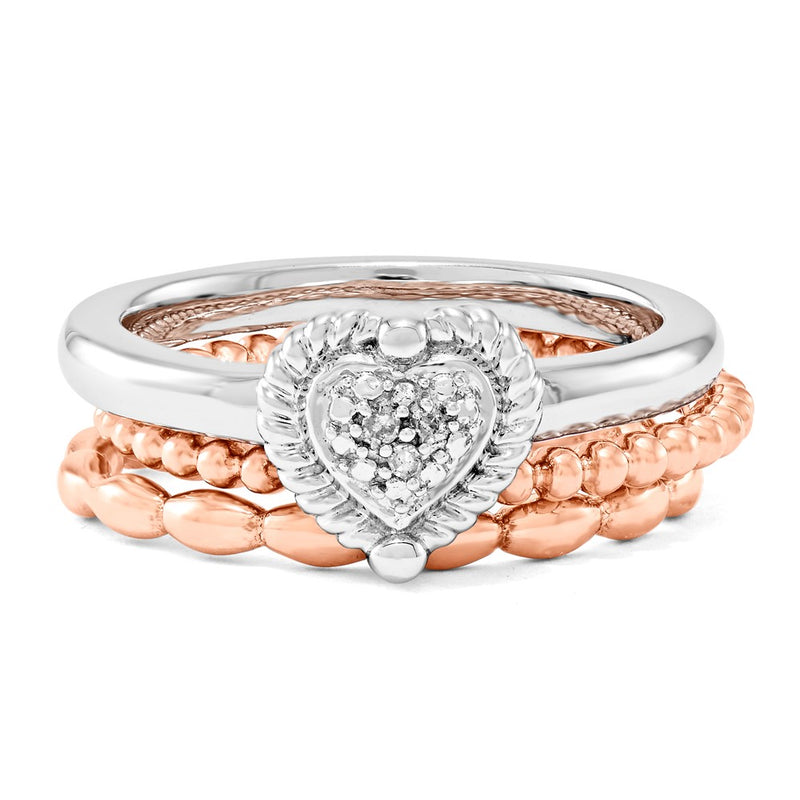 Sterling Silver Stackable Expressions Take My Heart Ring Set