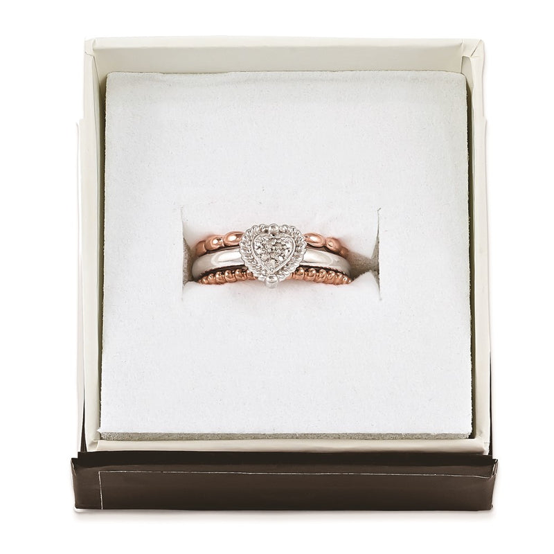 Sterling Silver Stackable Expressions Take My Heart Ring Set