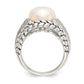 Shey Couture Sterling Silver Antiqued Freshwater Cultured Pearl and Diamond Ring