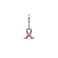 Sterling Silver Awareness Pink Tourmaline w/Lobster Clasp Charm