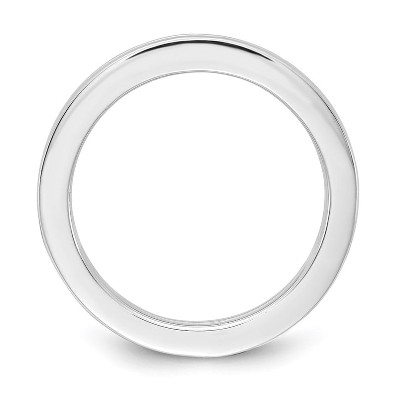 SS White Ice .01ct. Grooved Diamond Ring