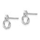 White Ice Sterling Silver Rhodium-plated Three Ring Diamond Post Earrings