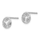 White Ice Sterling Silver Rhodium-plated Diamond Flower Post Earrings
