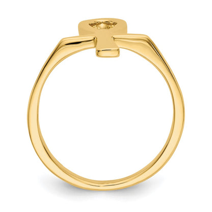 14K Yellow Gold Polished Ankh Egyptian Cross Ring