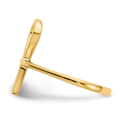 14K Yellow Gold Polished Ankh Egyptian Cross Ring