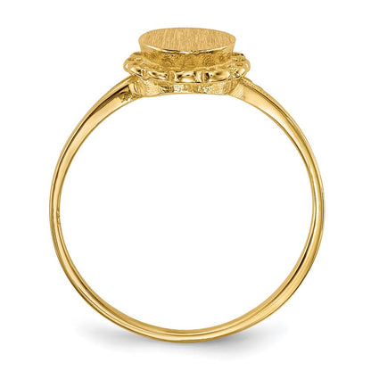 14K Yellow Gold 7.5x6.5mm Open Back Signet Ring