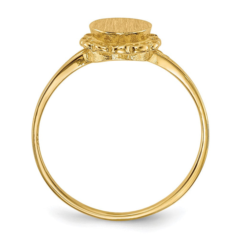 14K Yellow Gold 7.5x6.5mm Open Back Signet Ring