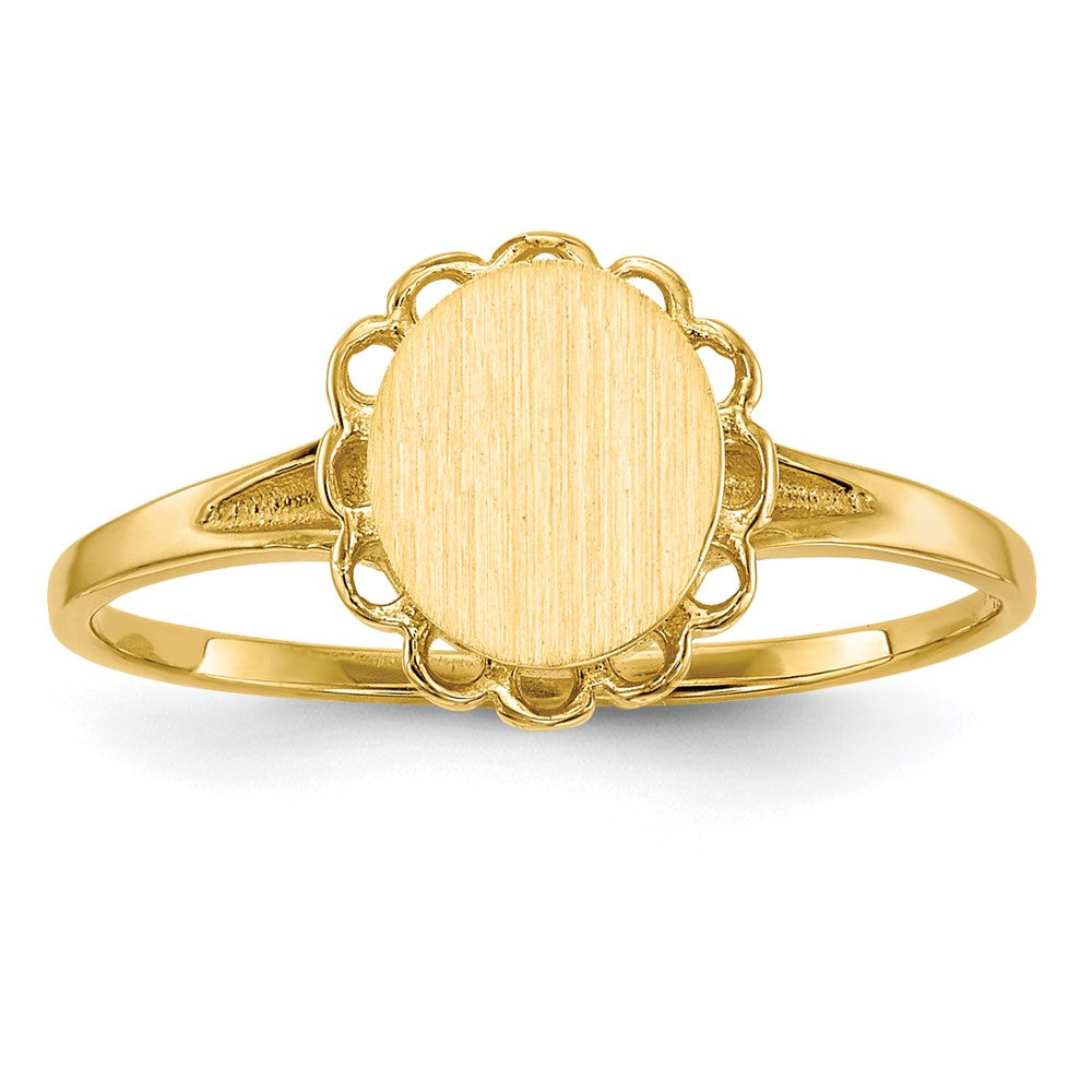 14K Yellow Gold 7.5x6.5mm Open Back Signet Ring