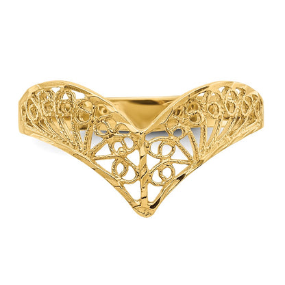 14K Yellow Gold Diamond-Cut Filigree Ring