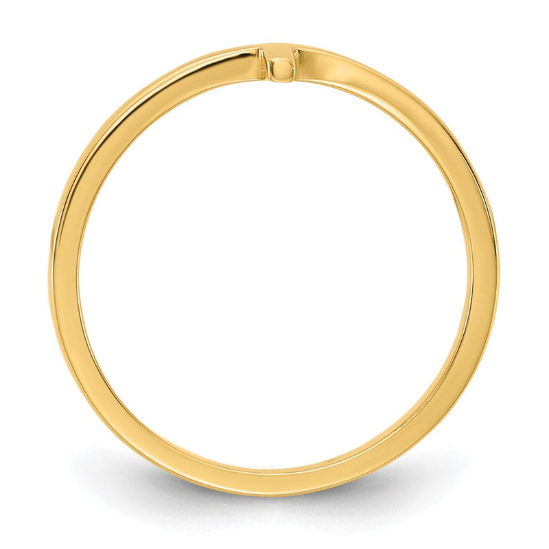 14K Yellow Gold Sideways Cross Ring