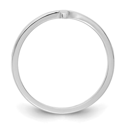 14k White Gold Sideways Cross Ring