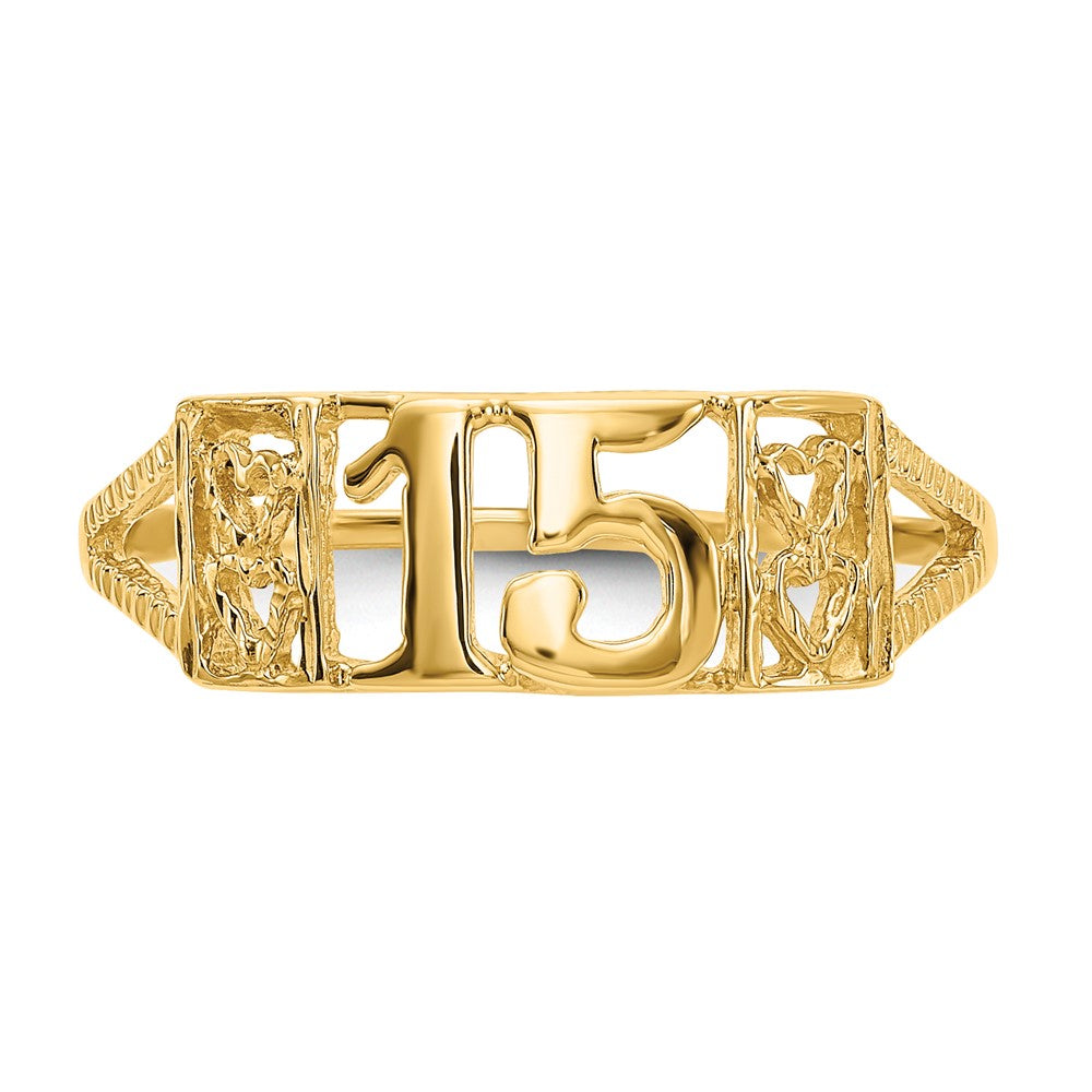 14K Yellow Gold 15 RING