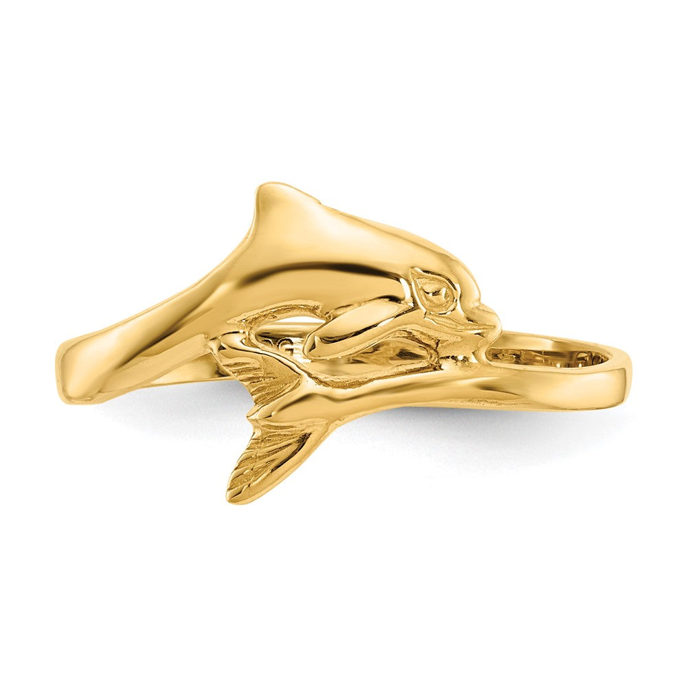 14K Yellow Gold Dolphin Ring