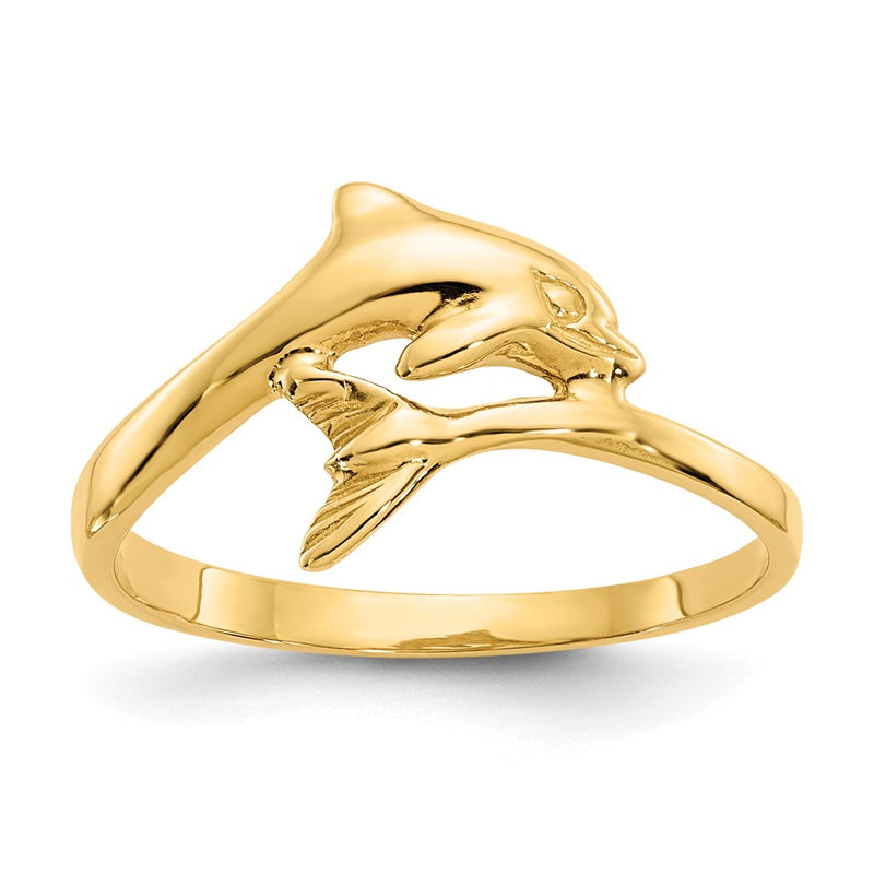 14K Yellow Gold Dolphin Ring