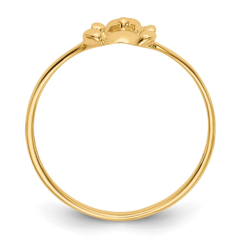 14K Yellow Gold Childs Polished Teddy Bear Ring