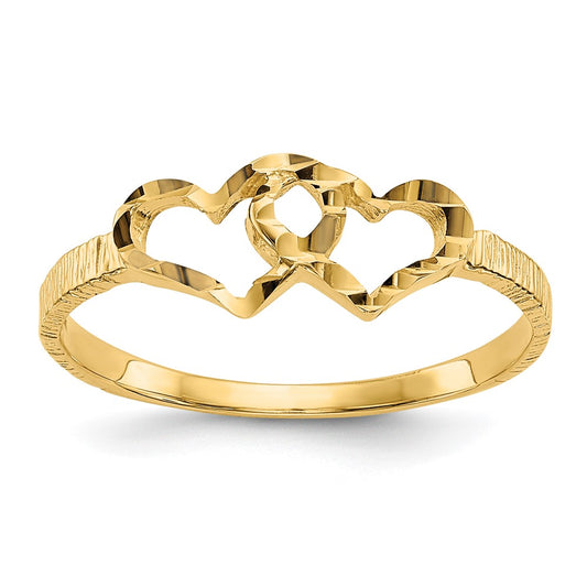 14K Yellow Gold Children's Heart Ring