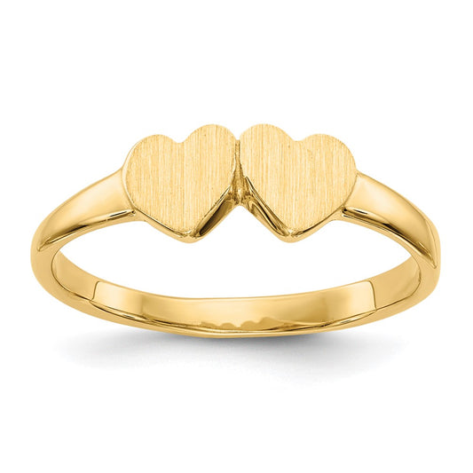 14K Yellow Gold Childs Double Heart Ring