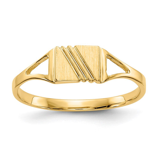 14K Yellow Gold Childs Polished & Satin Ring