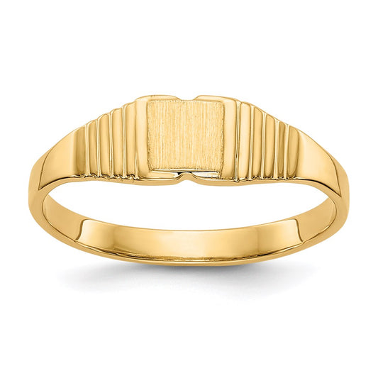 14K Yellow Gold Childs Polished & Satin Ring
