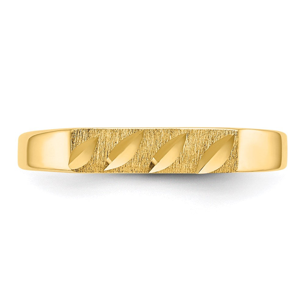 14K Yellow Gold Childs Diamond-Cut Ring
