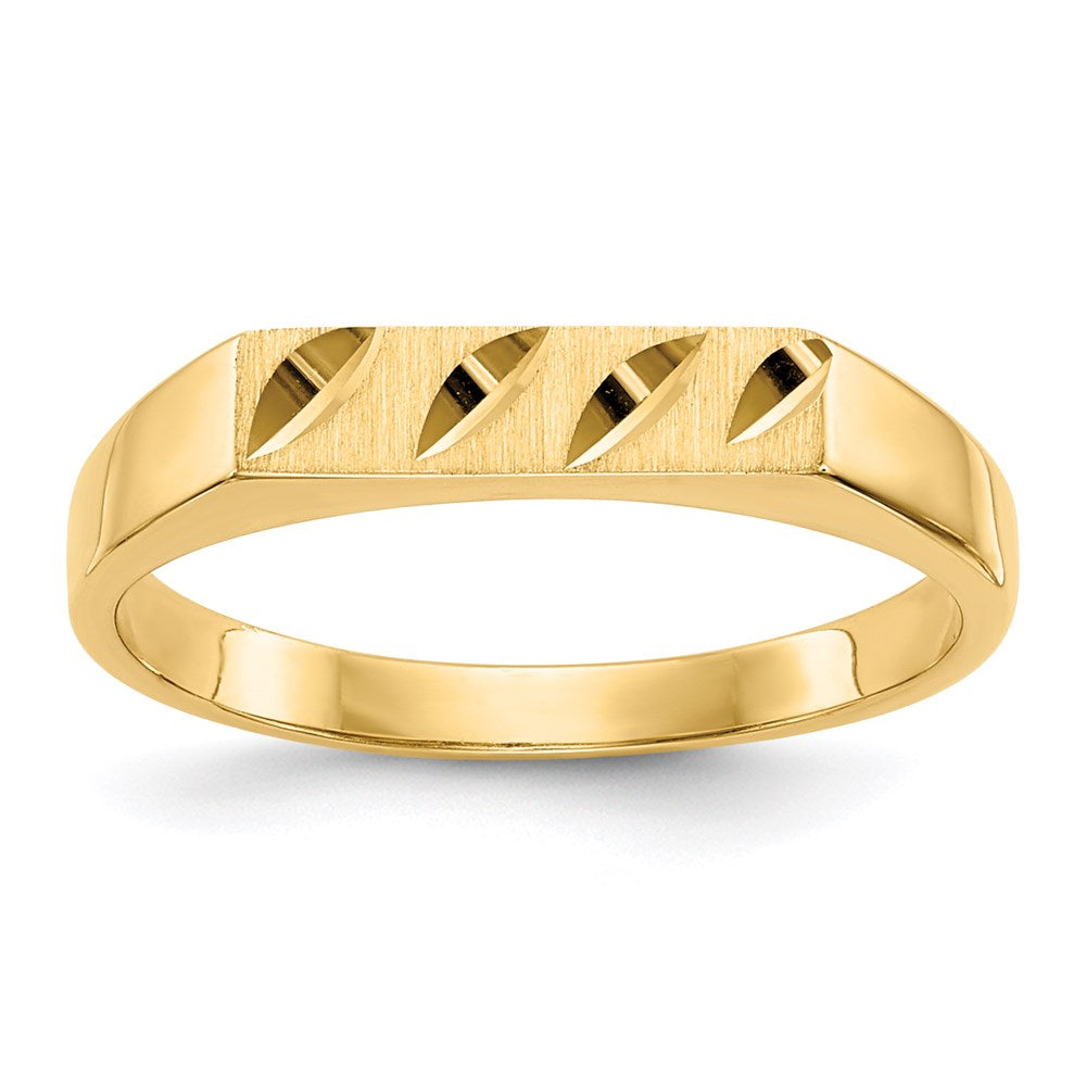 14K Yellow Gold Childs Diamond-Cut Ring