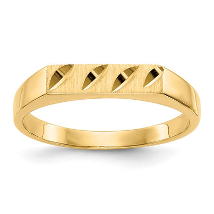 14K Yellow Gold Childs Diamond-Cut Ring