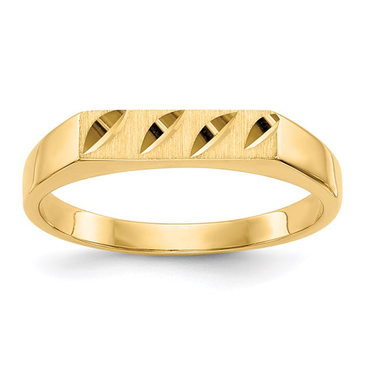 14K Yellow Gold Childs Diamond-Cut Ring