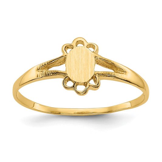 14K Yellow Gold Childs Fancy Signet Ring