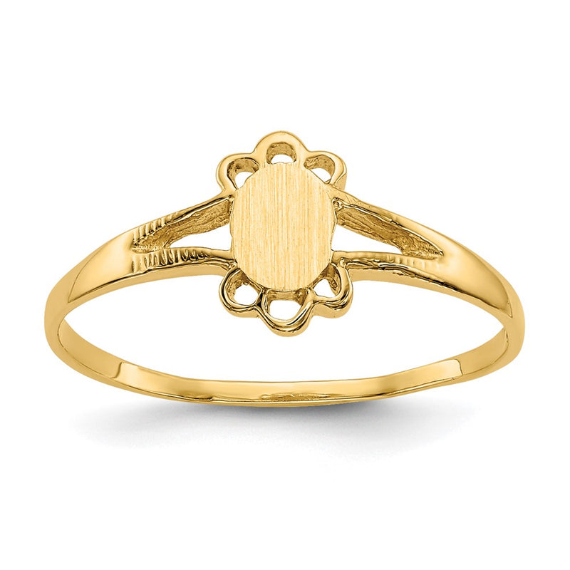 14K Yellow Gold Childs Fancy Signet Ring