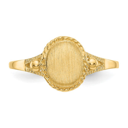 14K Yellow Gold Childs Fancy Signet Ring