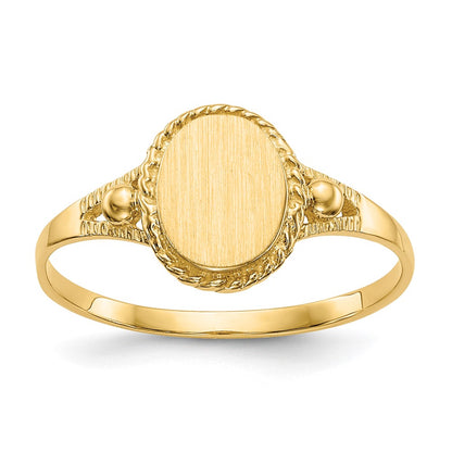14K Yellow Gold Childs Fancy Signet Ring