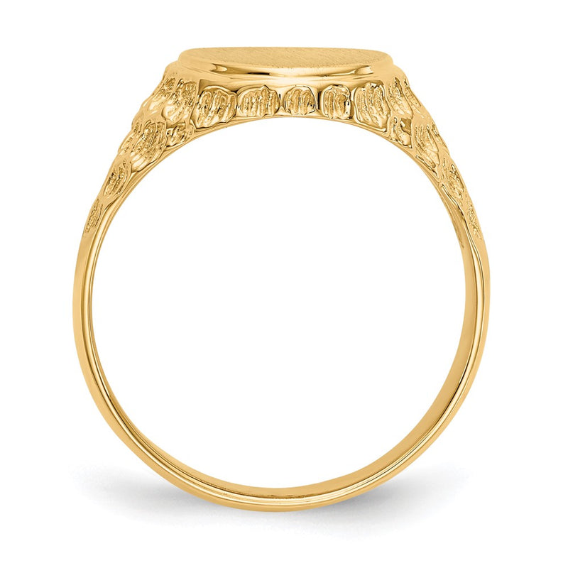 14K Yellow Gold 12.5x10.5mm Open Back Men's Signet Ring