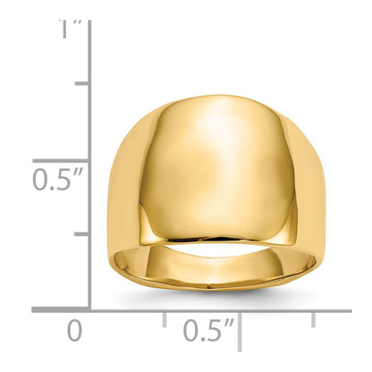 14K Yellow Gold Polished Dome Ring