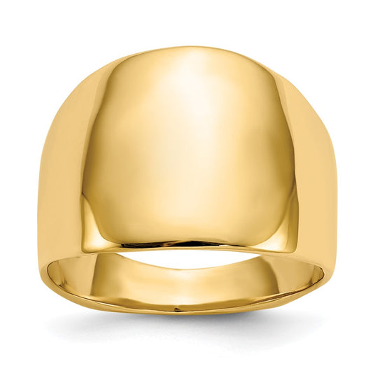 14K Yellow Gold Polished Dome Ring