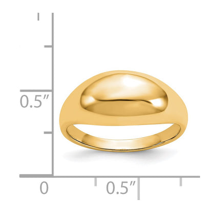 14K Yellow Gold Polished Dome Ring