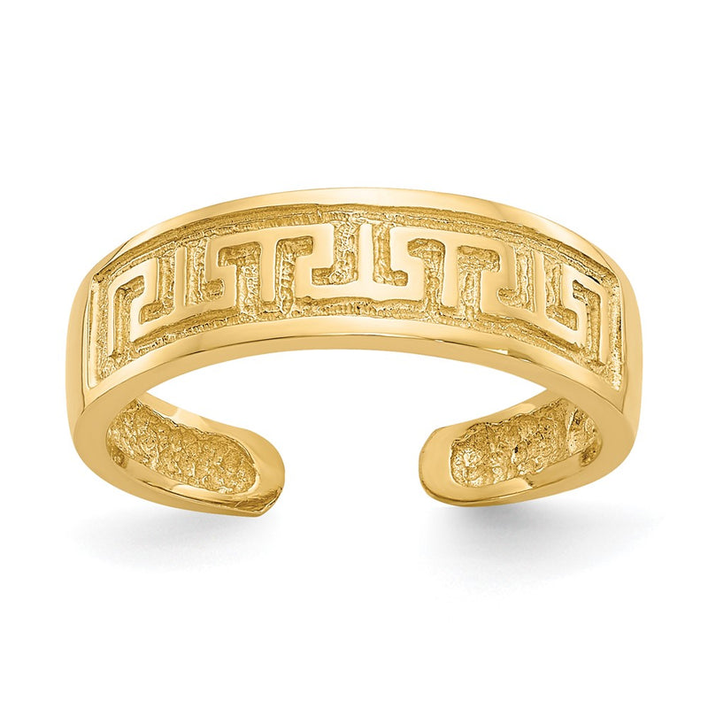 14k Yellow Gold Greek Key Toe Ring