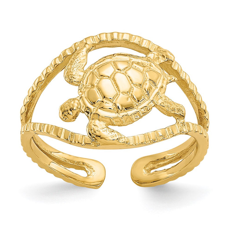 14k Yellow Gold Turtle Toe Ring
