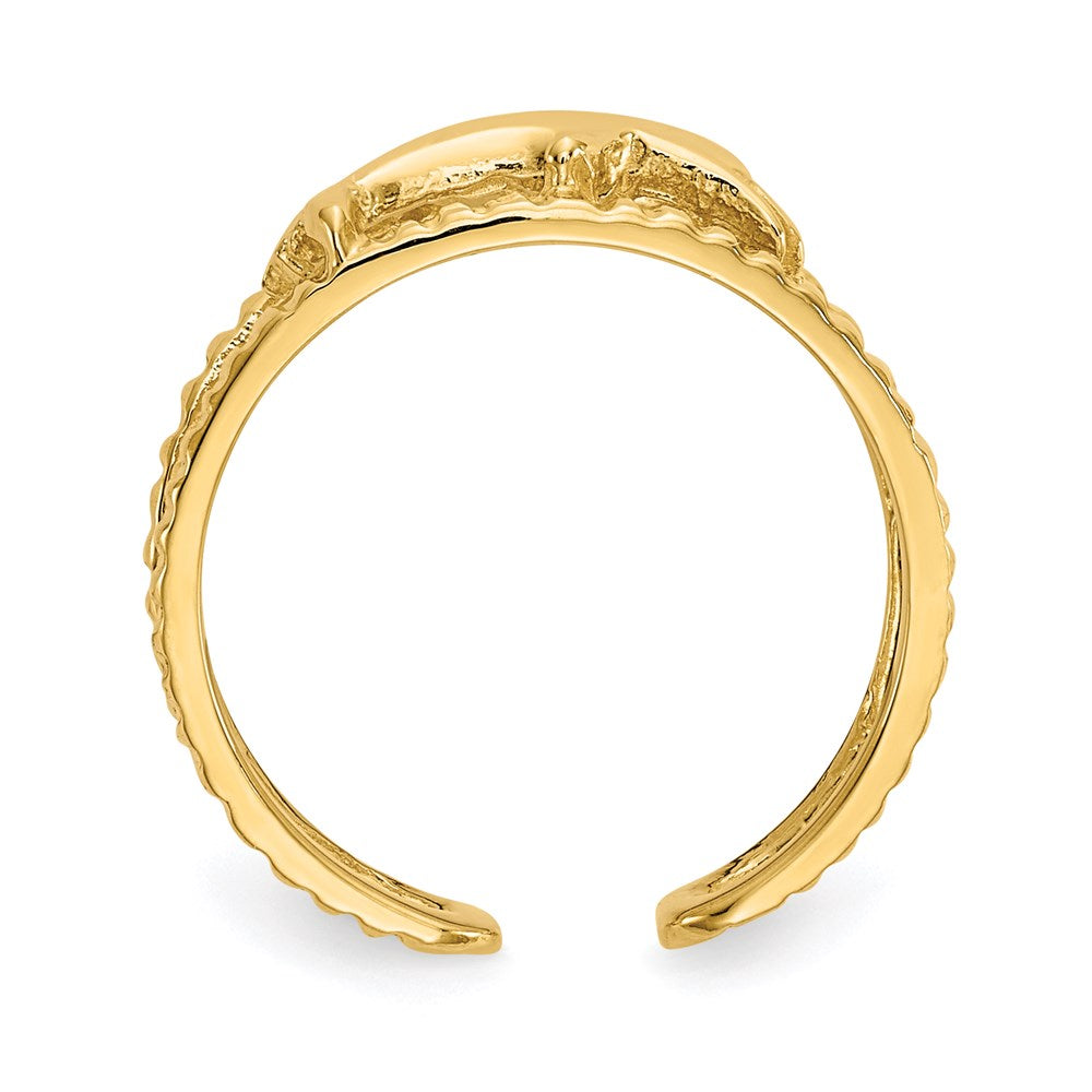 14k Yellow Gold Dolphin Toe Ring