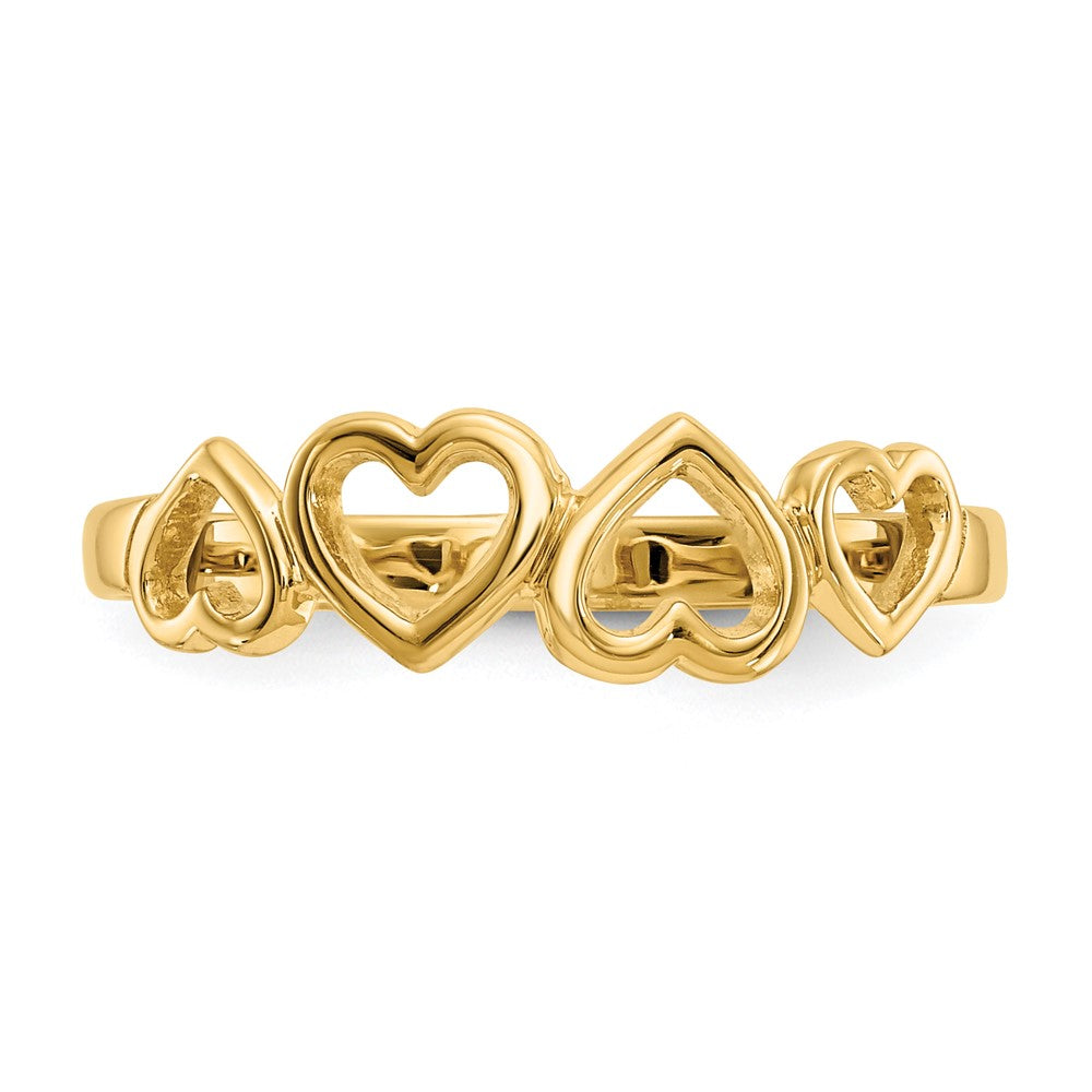 14K Yellow Gold Heart Ring