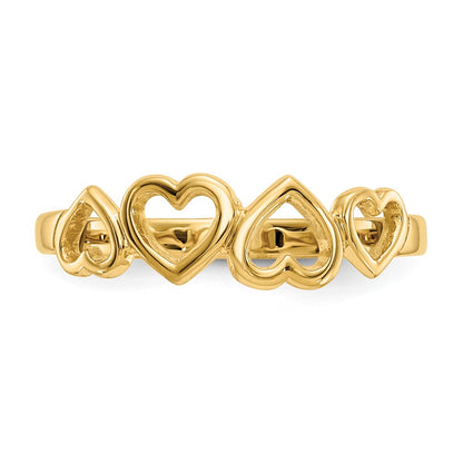 14K Yellow Gold Heart Ring