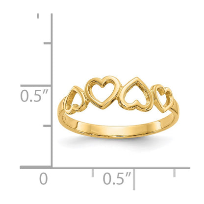 14K Yellow Gold Heart Ring