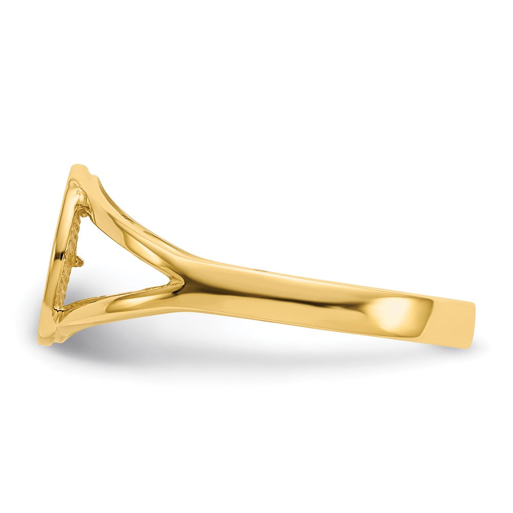 14K Yellow Gold Polished Angel Ring