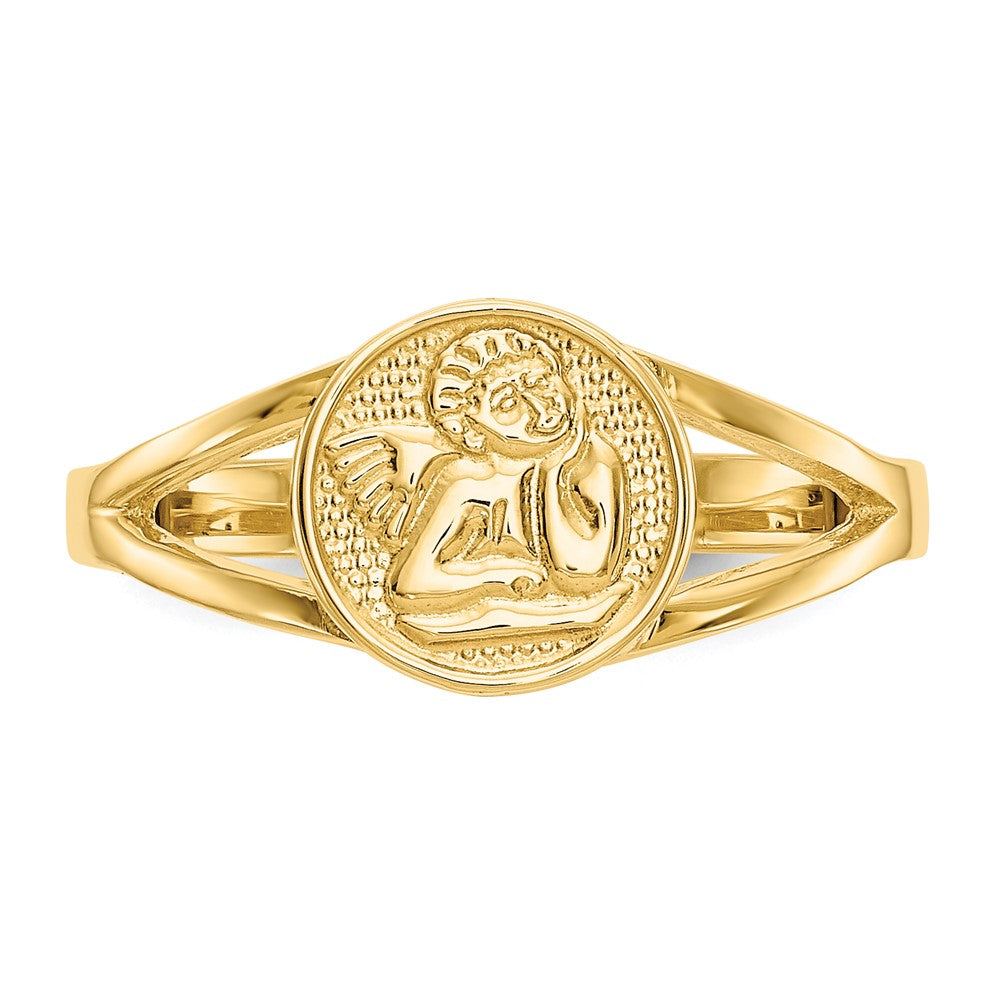 14K Yellow Gold Polished Angel Ring