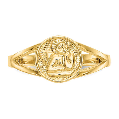 14K Yellow Gold Polished Angel Ring