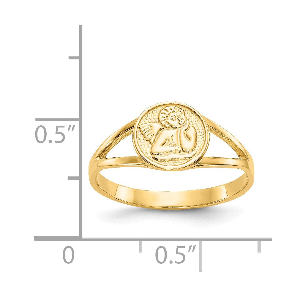 14K Yellow Gold Polished Angel Ring