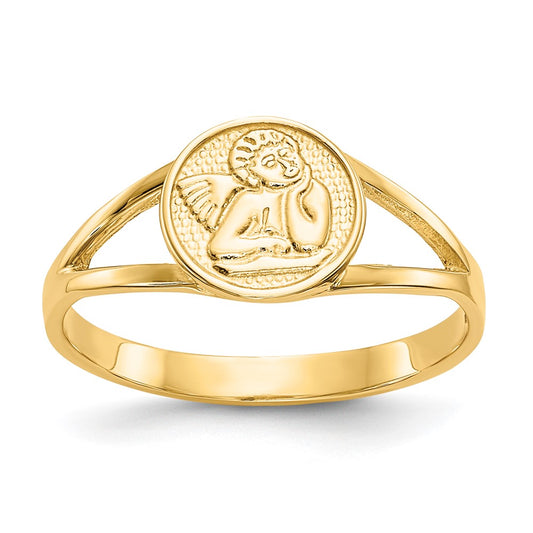 14K Yellow Gold Polished Angel Ring